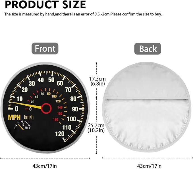 Car Steering Wheel Sun Shade Cover Funny Speedometer Design Steering Wheel Sun Block Anti-Heat Aluminum Foil Steering Wheel Cover Steering Wheel Sun Heat Shield for Cars SUV Truck Van