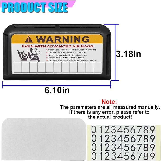Car Sun Visor Organizer, Car Registration Holder with Parking Number Sticker, Self-Adhesive Card Pocket Storage Organizer to Keep Things Tidy (Black)