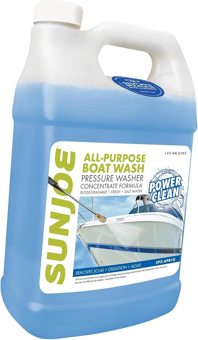 All-Purpose Boat Wash Cleaner for Pressure Washer, Concentrate Formula, Citrus Scent, 1 Gallon - Marine Cleaning Solution for Metal, Wood, Fiberglass, and Exterior Surfaces, SPX-APBW1G