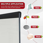 Rubber Edge Trim, 3/16"(5mm) Self Adhesive Flexible U Channel Edge Protecter for Glass, Flexiglass and Plywood, Fit for 5/32"-7/32" Width Edge, Black Color, 10Ft, EPDM Material