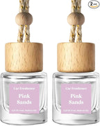 C Classy Hanging Car Air Freshener 2 Pack, Pink Sands Essential Oil Diffuser, Long-Lasting Fragrance, Cute Glass Bottle Car Accessories for Women & Men, Made in USA