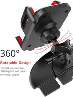 Cell Phone Holder for Car, CD Slot Mount, One-Handed Operation, Compatible with iPhone14 13 12 Mini 11 Pro XR XS MAX Galaxy S20 S20+ S10 Red
