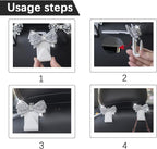 Zpana Bling Car Headreat Hook, 2PCS Crystal Rhinestone Cute Bow Vehicle Seat Back Hanger Storage for Purses Bags Grocery, Diamond Auto Rear Seat Organizer, Universal for SUV Truck Sedan (Black)