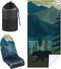 Car Seat Towel Covers with Storage Bag, 63 x 32 Inch Universal Non Slip Waterproof Sweat Protector for Car Truck, Gym Swimming Running, Machine Washable(2 Pack,Grizzly Guide)