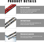 Wevdn Car Interior LED Strip Light, 12V 24 LED Neon Ambient Night Light with Cigarette Lighter Plug, Automotive Atmosphere Decorative Under Dash Lighting Kit, Car Accessories (Red)