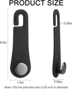 Leather Car Seat Storage Hanger, 2 Pack, Stylish Seat Organizer Hooks for Purses, Bags, Coats, Umbrellas, Black