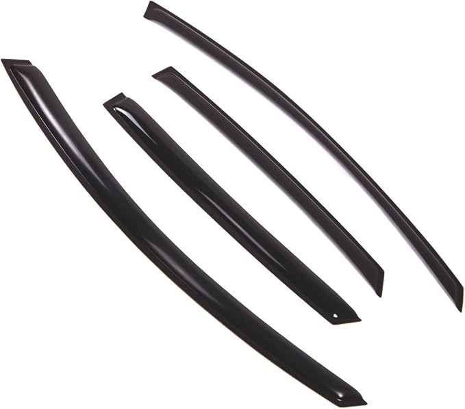 WD2-499 Dark Smoke 4 Pcs Set Window Visor (Outside Mount) Deflector Rain Guard Compatible with 2005-2011 Audi A6