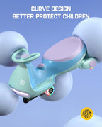 N7 Pro Electric Wiggle Car, Rechargeable Battery, CyberWiggle, 2 in 1 Swing Car, 2 Speeds Max 4 Mph, Anti-Rollover, Flashing Wheels, Bluetooth, Ages 3+, 150 Lbs, Glacier Blue