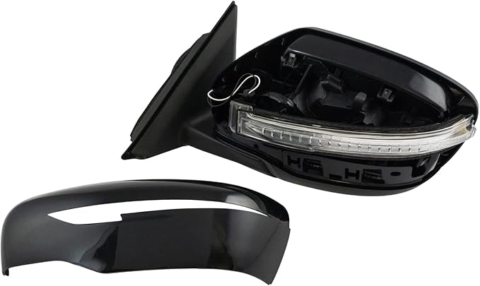 Power Heated Side Mirror Set Driver & Passenger Smooth Black Paint to Match Chrome Base Compatible with 2014-2016 Nissan Rogue NI1320285 NI1321285