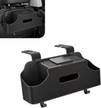 1 PC Car Seat Back Organizer, Car Back Seat Multi-Function Storage Box with 2 Drink Cup Holders, 11.42" x 3.35" Leather Tissue Organizer, Universal for Most Cars, Trucks, SUVs (Black)