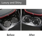 4PCS Bling Car Coasters, Non-Slip Insert Water Bottle Holder Pads, Bling Crystal Rhinestone Dustproof Automotive Interior Accessories, Universal for Vehicles, Trucks, RVs (4 pcs, Black)