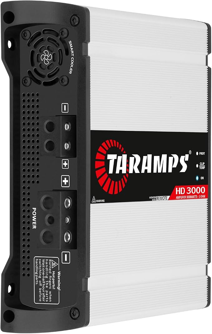 HD 3000 1 Ohm 1 Channel 3000 Watts RMS MAX, Full Range Car Audio, Monoblock, LED Monitor Indicator, Class D Amplifier, Crossover, White 3k amp, Sound Quality