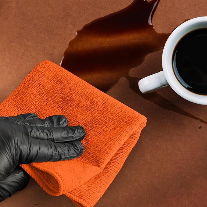 Microfiber Cleaning Cloths (Value Pack of 12) - Size 12 x 12 Inches, Highly Absorbent Cleaning Rags, Lint Free, Reusable and Washable, Microfiber Towels for Cars