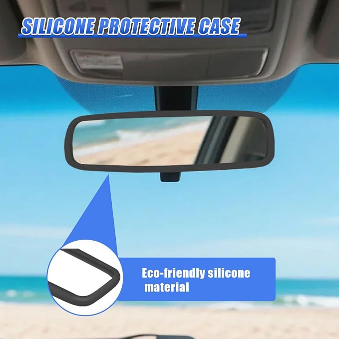YoRise Car Rear View Mirror Protector Frame, Rearview Edge Cover (Black) | Car Rearview Mirror Cover, Car Mirror Decoration Protector Accessories for Most Cars