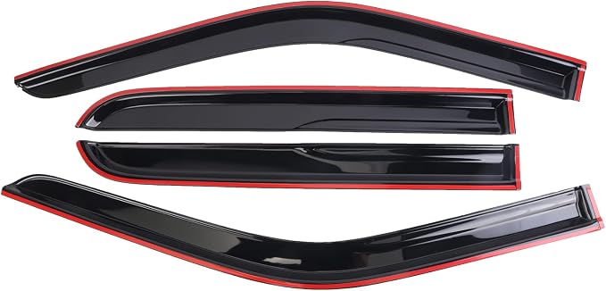 Window Visors Rain Guards Deflector 4 Piece Set for 2014-2018 Chevrolet Silverado & GMC Sierra 1500 2500HD 3500HD Crew Cab 94536