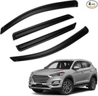Rain Guards Compatible with 2016-2021 Hyundai Tucson, Set of 4 Front+Rear Tape-On Side Window Visor Wind Deflector Vent Visors Car Accessories