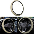 Elastic Stretch Steering Wheel Cover, Universal 15 Inch Automotive Steering Wheel Cover, Microfiber Breathable Ice Silk, Anti-Slip, Odorless, Easy Carry,Warm in Winter and Cool in Summer (Beige)