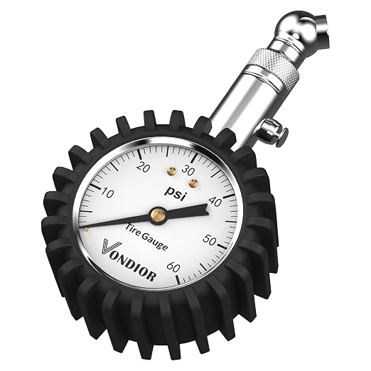 Tire Pressure Gauge - (0-60 PSI) Heavy Duty, Certified ANSI Accurate with Large 2 Inch Easy to Read Glow Dial, Low - High Air Pressure Gauge. Tire Gauge for Car and Trucks Tires by