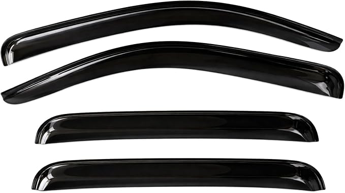 2005-2023 Tape-On Rain Guards for Toyota Tacoma Double Cab Side Window Visor Deflectors Extra Thick Vent Shades 2022 2021 2020 2019 2018 2017 2016 2015
