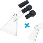 Universal Fits All Shop Vacs with 2-1/2"& 1-7/8" & 1-1/4" Adapters Large 7-1/2"& Small 3-1/2" Clear Head for Upholstery/Carpet Cleaning, Shop Vac Extractor Attachment