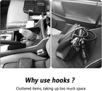 Utility Car Headrest Hidden Hook 33lbMax Car Hooks for Purses & Bags,Hat Holder for Truck Seat Hanger Storage Organizer for Coats,Umbrellas,Grocery Bags,Handbags Universal Car Accessories (Black)