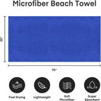 Microfiber Bath Sheet Towels, 2 Pack, 35" x 70", Dark Blue | Extra Large, Hanging Loop, Soft, Super Absorbent, Fast Drying for Shower Sauna Yoga Salon Hotel