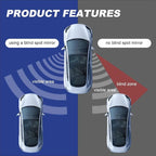 2PCS Fan Shaped Blind Spot Mirrors for Cars, 360 Degree Convex Wide Angle Rear View Mirror, Adhesive HD Glass Side Mirror, Universal Auxiliary Safety Parking Mirror for Cars SUVs Trucks (Black)
