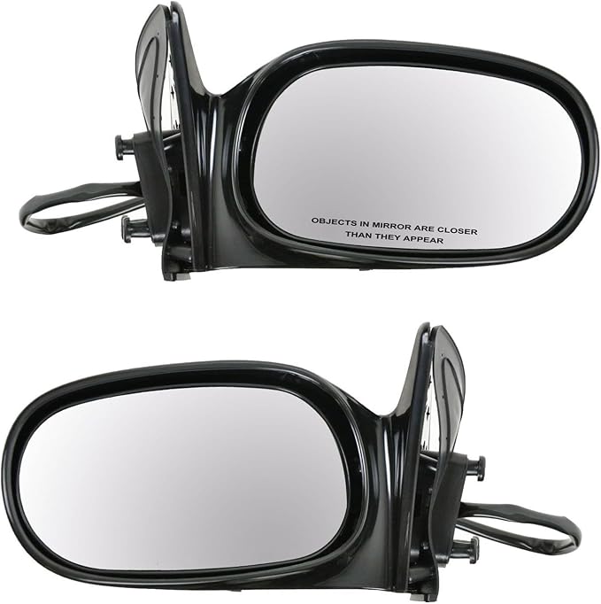 Driver and Passenger Side Mirror Assembly Set Power Paint to Match Smooth Black Compatible with 1998-2002 Toyota Corolla LE
