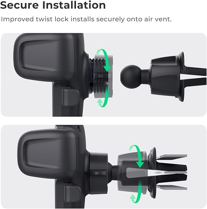 Easy One Touch Signature Air Vent & Flush Mount Combo - Universal Car Mount Phone Holder for iPhone, Google, Samsung, Moto, LG, and all other Smartphones