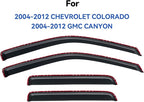 in-Channel Window Visors Rain Guards Shield for 2004-2012 Chevy Colorado/GMC Canyon Crew Cab, Window Vent Wind Deflectors Visors Shades for 04-12 Colorado/Canyon