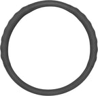 Soft Touch Leather Gray Steering Wheel Cover with Grooves, Advanced Traction Universal Fit for Standard Sizes 14.5 15 15.5 inches