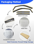 in-Channel Rain Guards Fit for Dodge RAM 2009-2018 Crew Cab/Dodge Ram 1500 Classic 2019-2024 Crew Cab, Window Rain Guards Visors Vent Visors Window Deflector Vent Shades Accessories