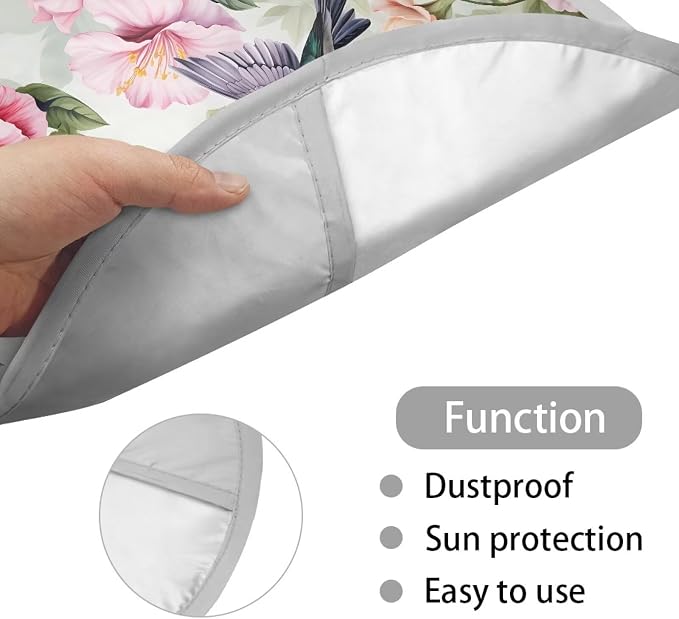Car Steering Wheel Sun Shade Cover Hummingbird Flower Car Accessories for Women 17 inch Universal Steering Wheel Sun Block Cover Heat Reflector Fit Most Vehicle SUV Trucks Sedan