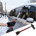 Car Snow Brush and Ice Scraper, 2 in 1 Detachable Aluminum Vehicle Snow Removal Tool with Ergonomic Foam Grip for Windshield, Automotive Ice Shovel Tool Accessories, Universal Fit (Red/Gray)