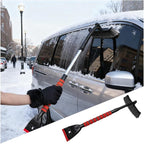 Car Snow Brush and Ice Scraper, 2 in 1 Detachable Aluminum Vehicle Snow Removal Tool with Ergonomic Foam Grip for Windshield, Automotive Ice Shovel Tool Accessories, Universal Fit (Red/Gray)