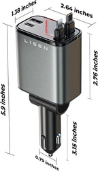 Retractable Car Charger [RV Power Adapters ] for iPhone 17 USB C Charger Fast Charging, Travel Essentials Gifts for Women Men, Early Today 2025