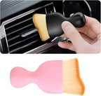 Car Interior Detailing Brush, Auto Soft Hair Cleaning Brushes, Curved Dirt Dust Collectors, Removal Tool for Dashboard Air Conditioner Vents Leather, Scratch Free (Pink/1PCS)