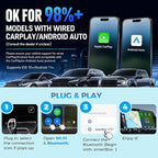 Wireless CarPlay & Android Auto Adapter, Wired to Wireless 2-in-1 CarPlay Dongle for iPhone＆Androidphone, No Audio Lag, Auto-Connect Plug & Play, USB-A/C, Fast, Stable for iOS 10+ & Android 11+