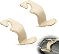 Automotive Universal 2PCS Leather Headrest Hooks, for Car Keep Purses Bags Coats and Groceries Secure Universal Fit for Most Vehicles, Beige