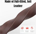 Leather Car Seat Gap Filler Universal for Car, SUV, Truck Fit Organizer Fill The Gap Between Seat and Console Stop Things from Dropping, Set of 2 (Brown)