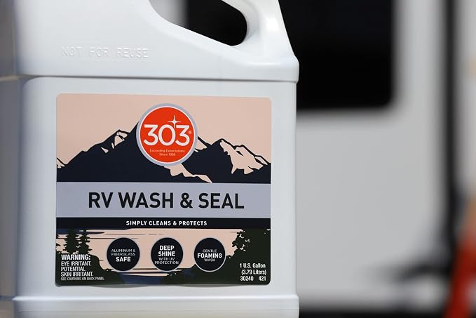 RV Wash & Seal - Clean, Streak-Free Finish, pH Neutral with High Foaming Formula, Provides A Deep Gloss Finish on RVs, Campers, Pop-ups, and Motorhomes, 1 Gallon (30240)