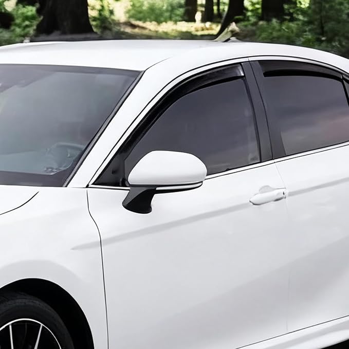 in-Channel Window Visors Rain Guards for Toyota Camry 2018-2024 | Window Deflectors, Vent Visor, Sun Shades, Window Shields, Truck Accessories, Dark Smoke