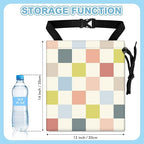 Colored chessboard Car Trash Bag - Waterproof Car Trash Bag Hanging Leakproof Car Garbage Bag - Washable Reusable Trash Bag For Car Interior Hanging Organizer Storage Vehicle Travelling Camping
