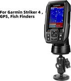 Aluminum 1" Ball Fish Finder Mount for Garmin Striker 4 / Plus 4 / Vivid 4cv, AMPS Hole Round Plates for RAM Mounts/GPS/Boats/Vehicle, T-Bolt Attachment for Track Systems, Lowrance, Humminbird