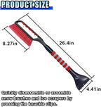 26.4" Ice Scraper and Snow Brush for Car Windshield, 2 in 1 Winter Detachable Window Deicer with Foam Grip, Snow and Ice Removal Tool Accessories for Car, SUV, Truck (Red)