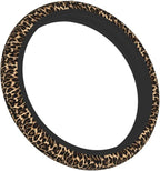 Cheetah Brown Leopard Pattern Black Hunting Steering Wheel Cover Car Accessories Cute for Women Girls Girly Universal 15 Inch Neoprene Auto Interior Decor Anti Slip Car Truck Protector