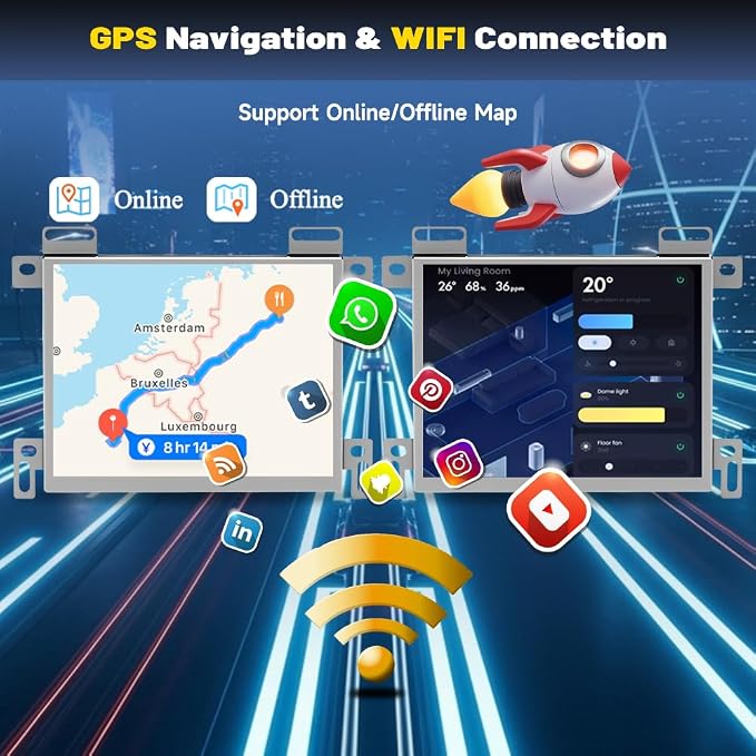 4Core 64G Android 14 Car Radio for Dodge Charger 2011-2014 with Wireless CarPlay and Android Auto, 8.4 Inch Touchscreen for Charger Car Stereo Head Unit w/Bluetooth GPS WiFi FM SWC Mirror Link Camera