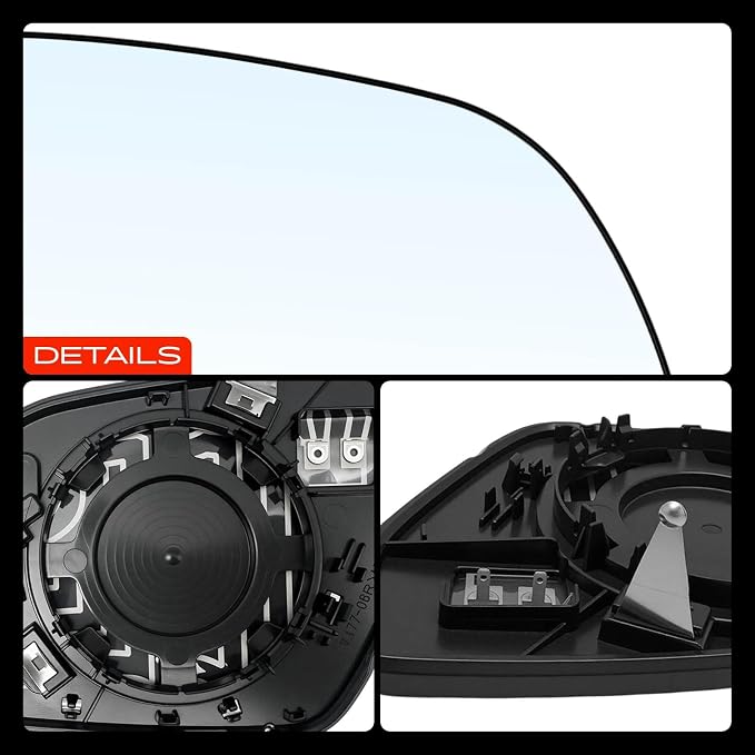 Right Passenger Side Heated Power Mirror Glass | Compatible with Hyundai Venue 2020-2025 - Exterior Side View Convex Mirror, w/o Auto Dimming Cable, with Backing Plate