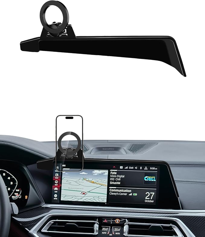 PZK Car Phone Mount Fit for BMW X5 2019-2023/X6 2020-2023/BMW X7 2019-2022 | 12.3-Inch Screen Magnetic Car Phone Holder Compatible with Magsafe, Hands-free 360° Rotation Phone Cradle BMW Accessories