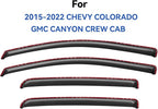 in-Channel Window Visors Rain Guards for 2015-2022 Chevy Colorado/GMC Canyon Crew Cab, Window Vent Wind Deflectors Visors Shades for 15-22 Colorado/Canyon Crew Cab